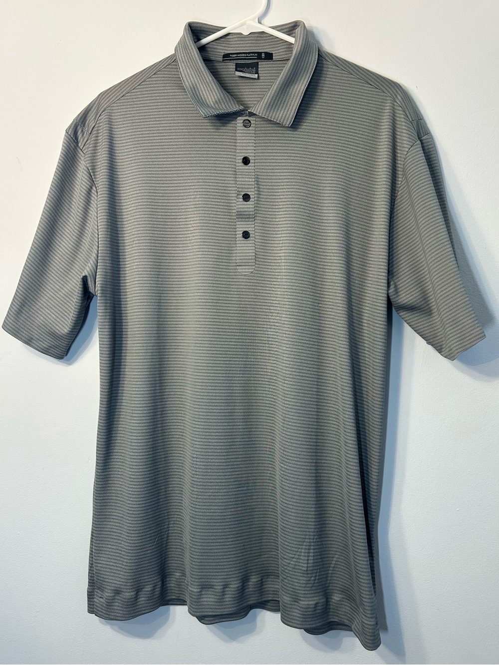 Nike - Tiger Woods Platinum Men's Gray Metallic Short-Sleeve Polo